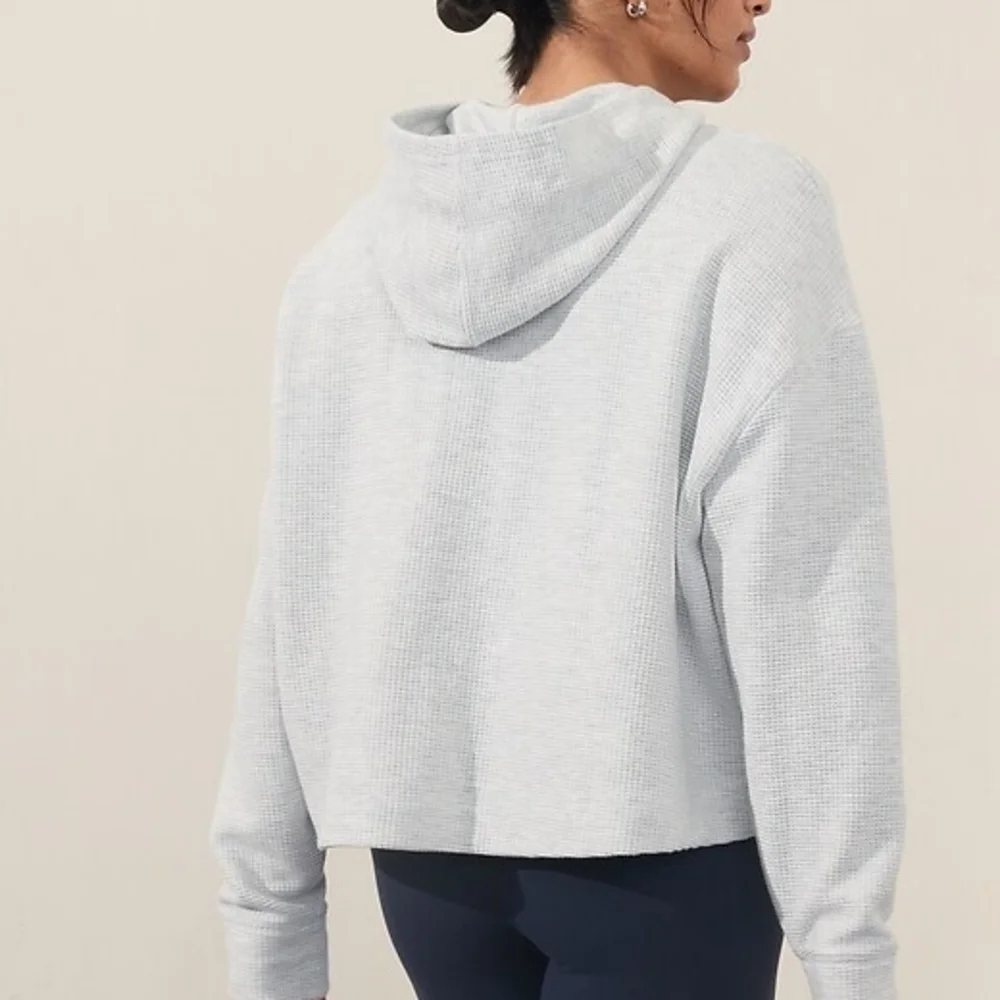 Atheta Coaster Waffle Hoodie in Light Heather Grey Women's Size Small - Picture 2 of 11